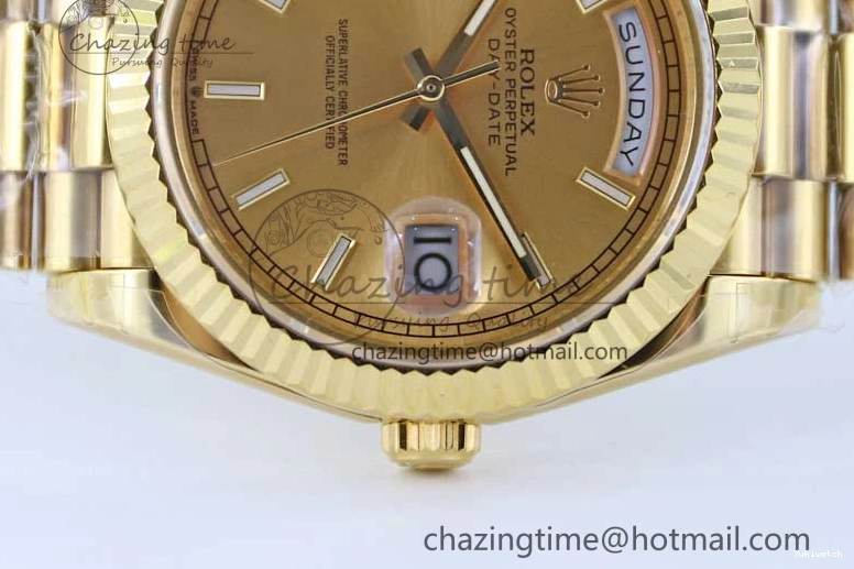 Dial YG Steel 40mm 1:1 Best TWF A2836 Crystal Date 904L YG Edition on Bracelet Day YG 0430